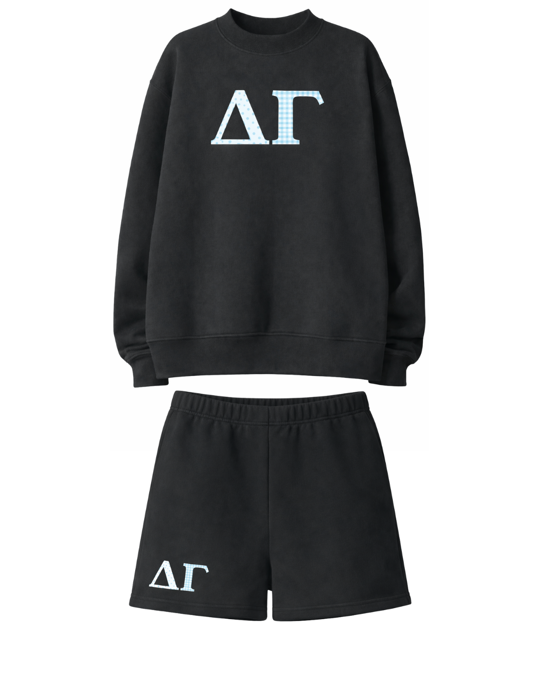 Sorority Greek Letters Pattern Sweatshirt and Sweat Short Set
