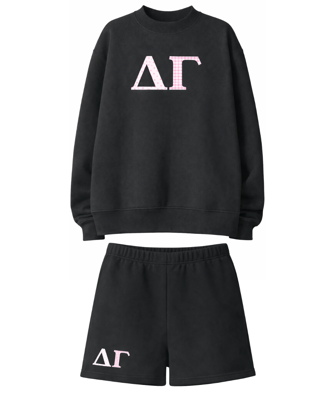 Sorority Greek Letters Pattern Sweatshirt and Sweat Short Set