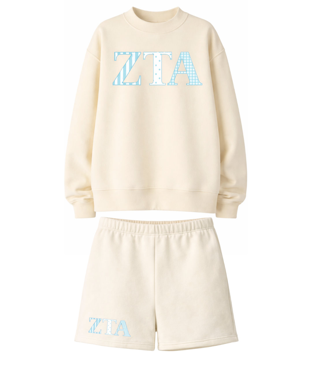 Sorority Greek Letters Pattern Sweatshirt and Sweat Short Set