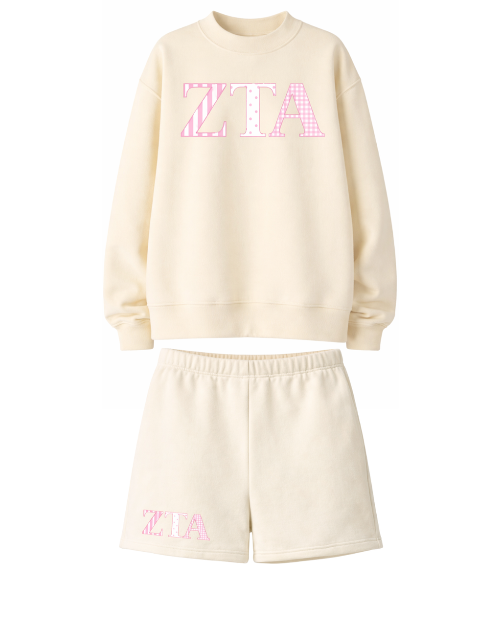Sorority Greek Letters Pattern Sweatshirt and Sweat Short Set