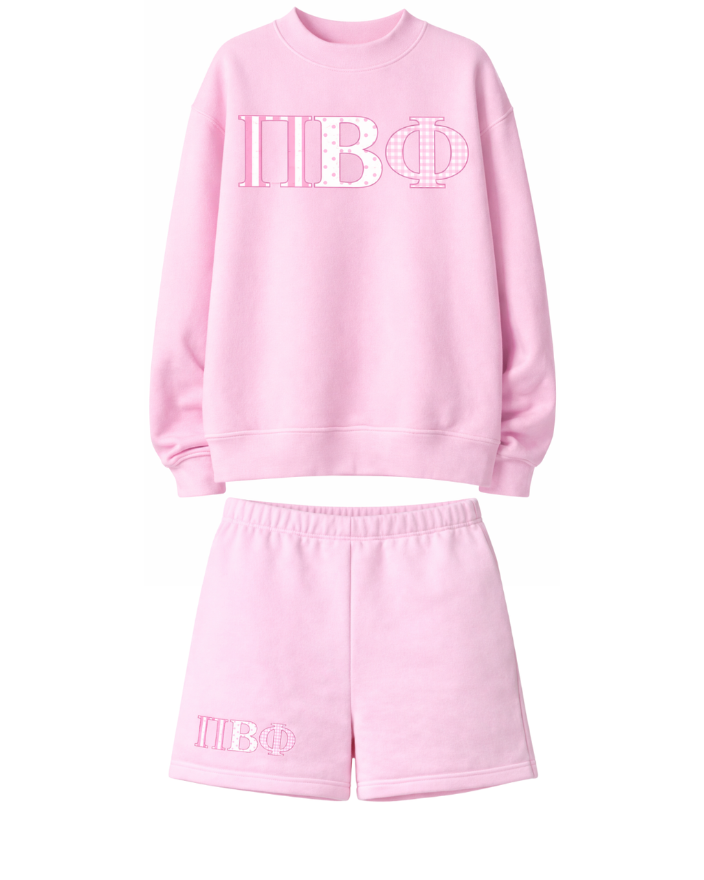 Sorority Greek Letters Pattern Sweatshirt and Sweat Short Set