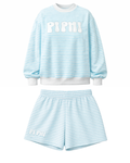 Striped Sweatshirt and Sweat Short Set Sorority Logo