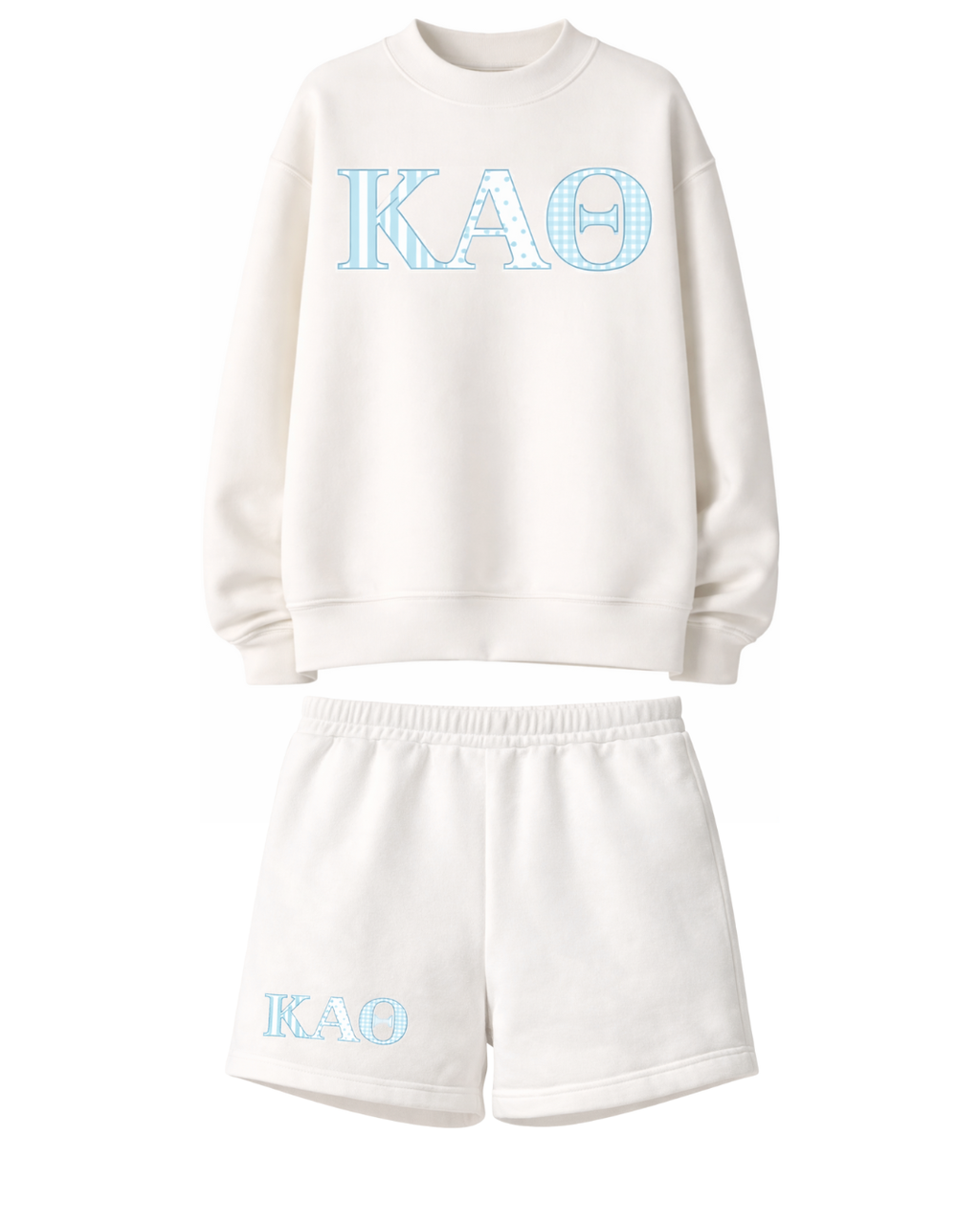 Sorority Greek Letters Pattern Sweatshirt and Sweat Short Set