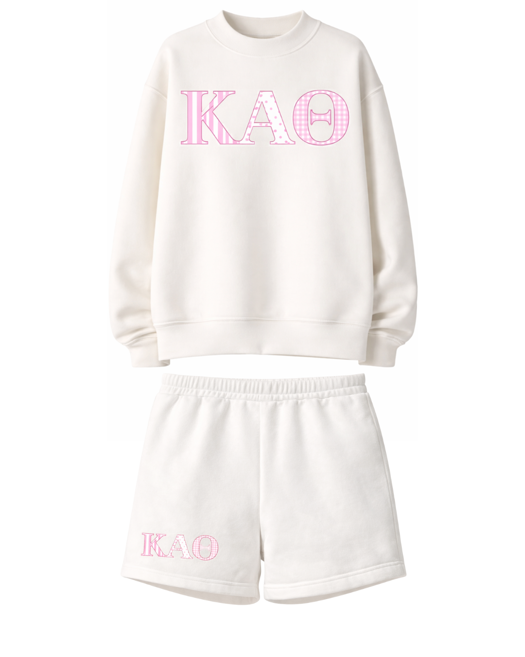 Sorority Greek Letters Pattern Sweatshirt and Sweat Short Set